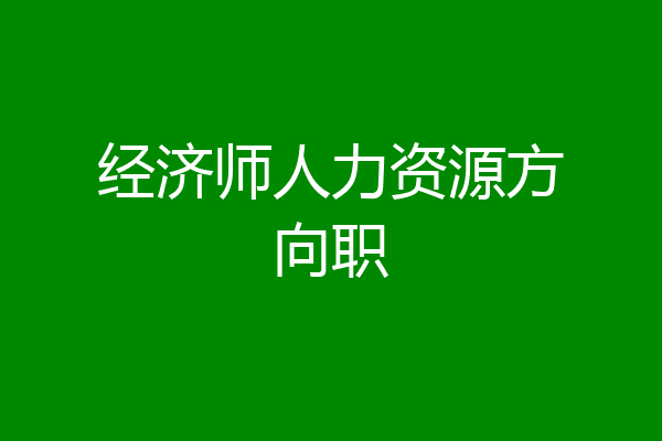 经济师人力资源方向职