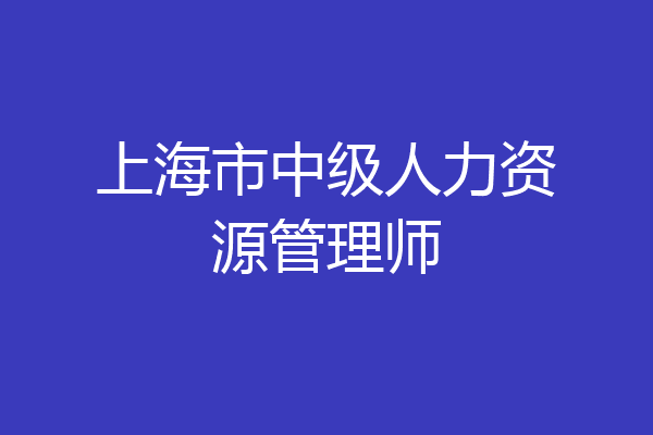 上海市中级人力资源管理师