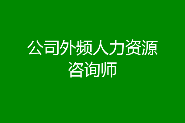 公司外频人力资源咨询师