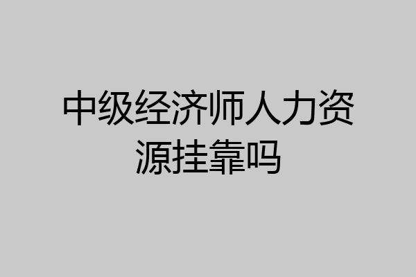 中级经济师人力资源挂靠吗