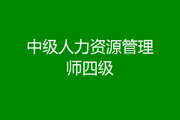 中级人力资源管理师四级