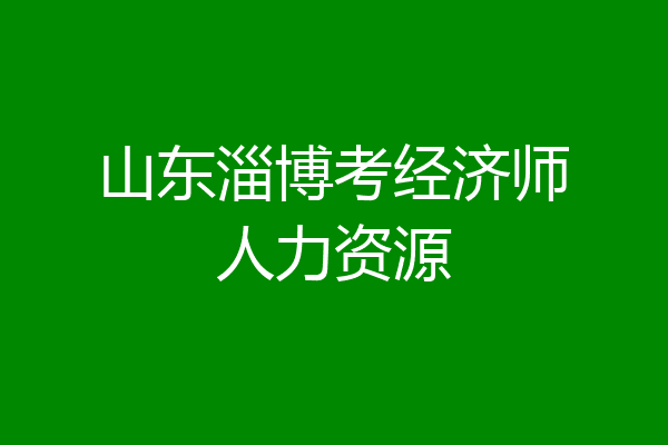 山东淄博考经济师人力资源