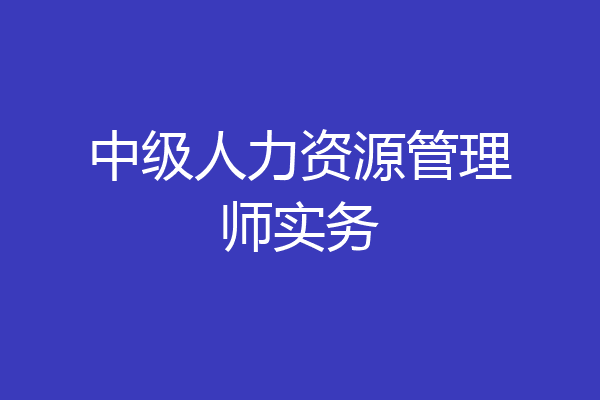 中级人力资源管理师实务