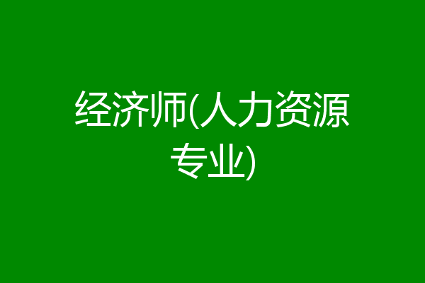 经济师(人力资源专业)