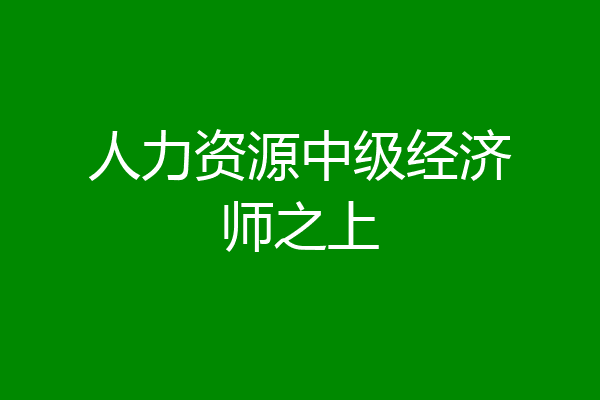 人力资源中级经济师之上