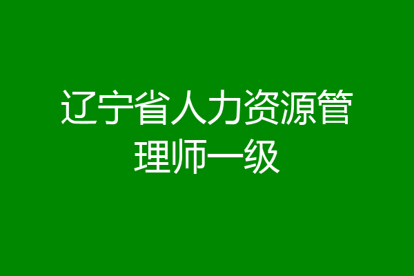 辽宁省人力资源管理师一级