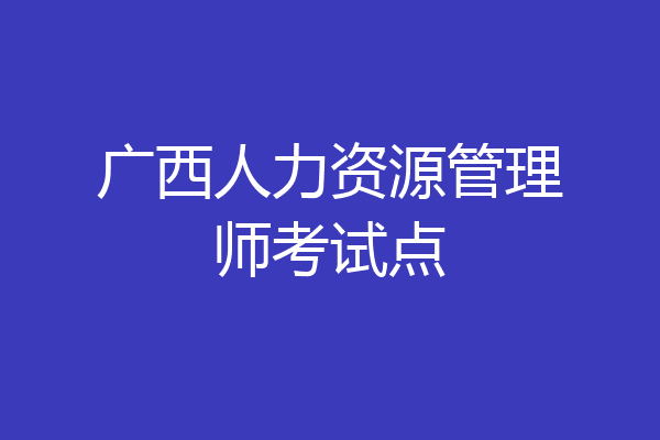 广西人力资源管理师考试点