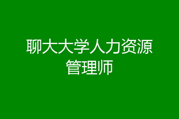 聊大大学人力资源管理师