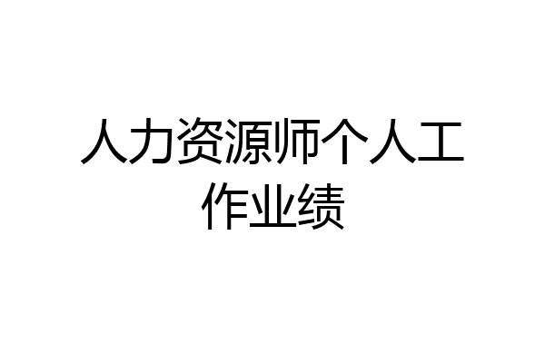 人力资源师个人工作业绩