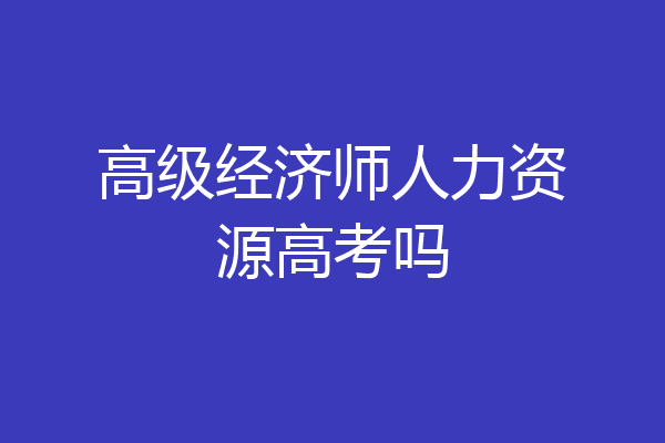 高级经济师人力资源高考吗