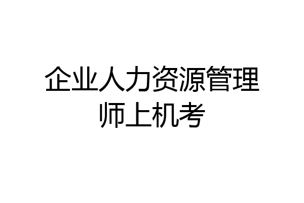 企业人力资源管理师上机考