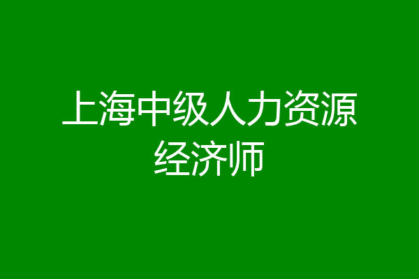 上海中级人力资源经济师