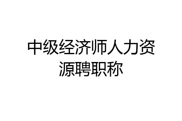 中级经济师人力资源聘职称