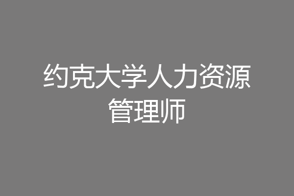 约克大学人力资源管理师