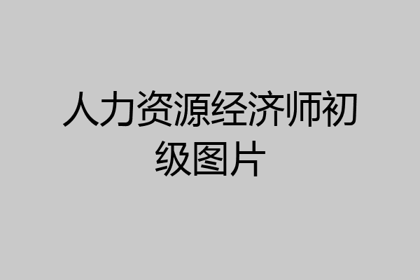 人力资源经济师初级图片