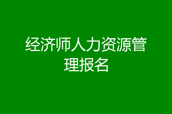 经济师人力资源管理报名