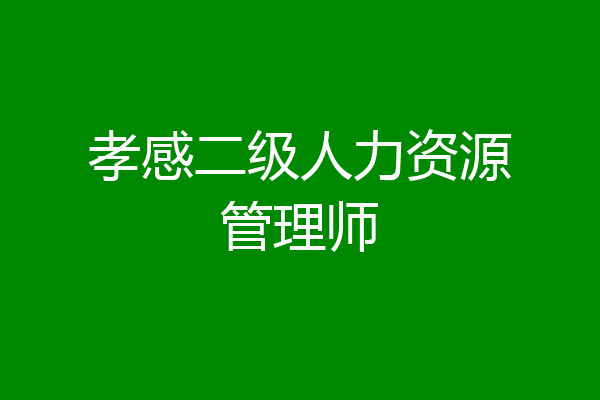 孝感二级人力资源管理师