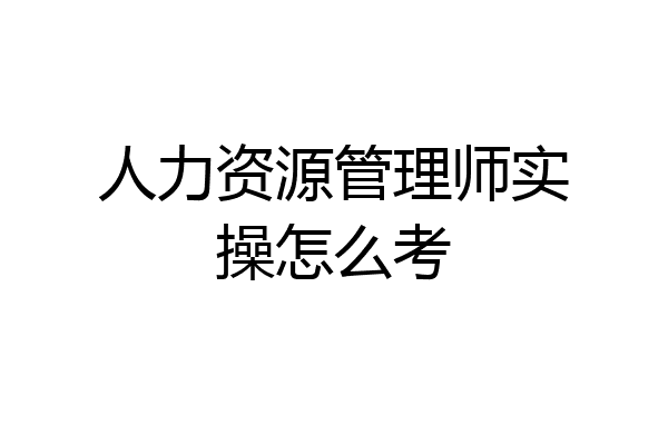 人力资源管理师实操怎么考