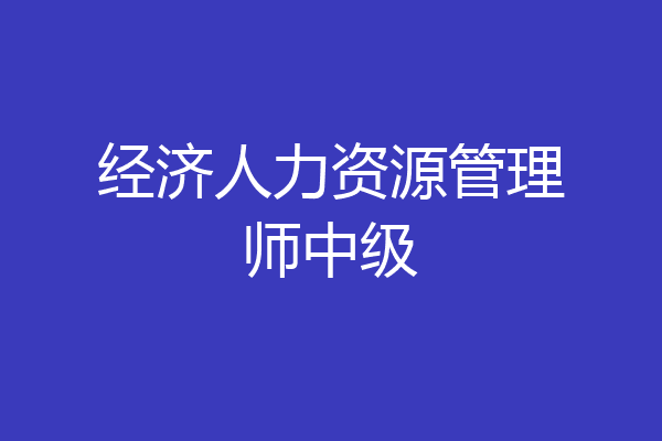 经济人力资源管理师中级