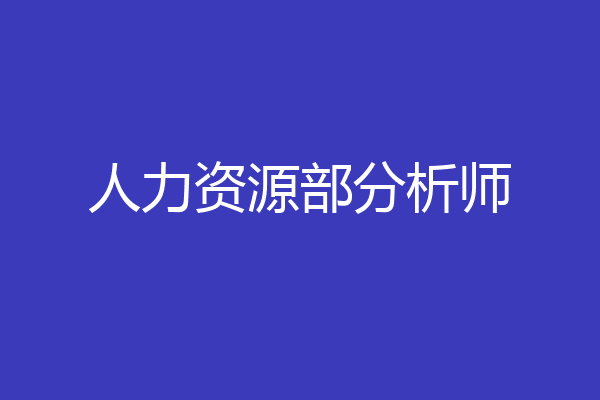 人力资源部分析师