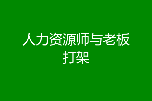 人力资源师与老板打架