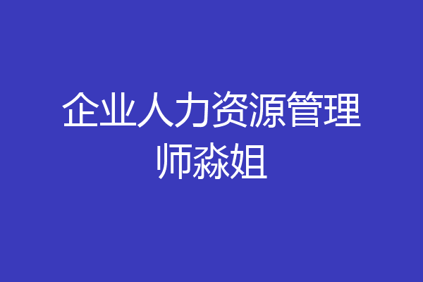 企业人力资源管理师淼姐