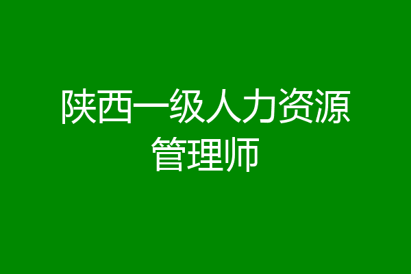 陕西一级人力资源管理师