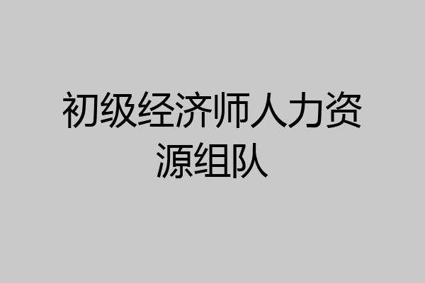 初级经济师人力资源组队