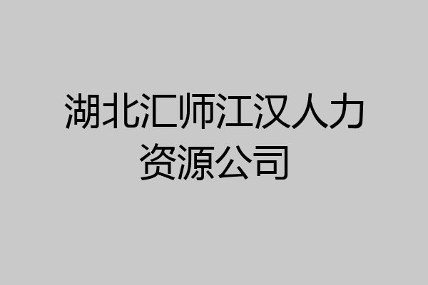 湖北汇师江汉人力资源公司