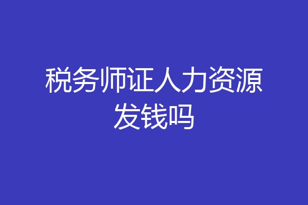税务师证人力资源发钱吗