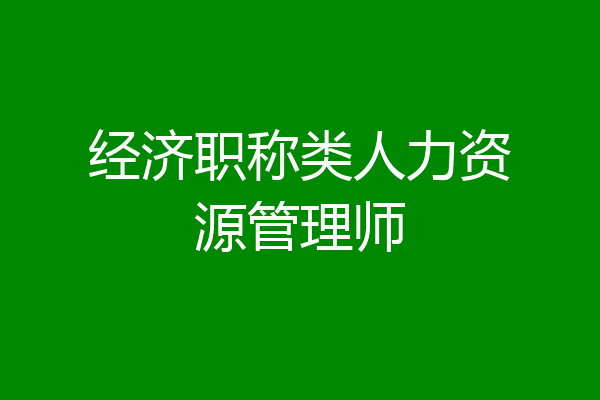 经济职称类人力资源管理师