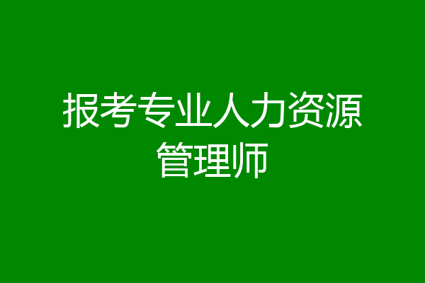报考专业人力资源管理师