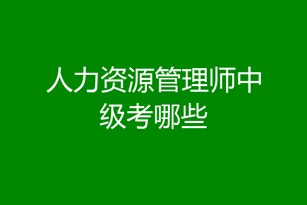 人力资源管理师中级考哪些