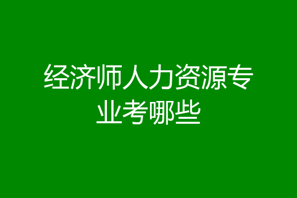 经济师人力资源专业考哪些