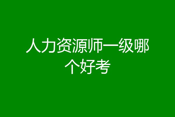 人力资源师一级哪个好考