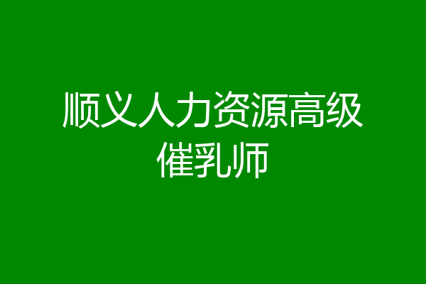 顺义人力资源高级催乳师