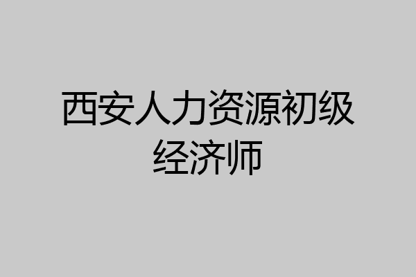 西安人力资源初级经济师