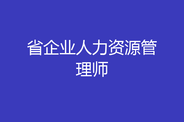 省企业人力资源管理师