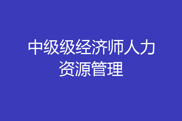 中级级经济师人力资源管理