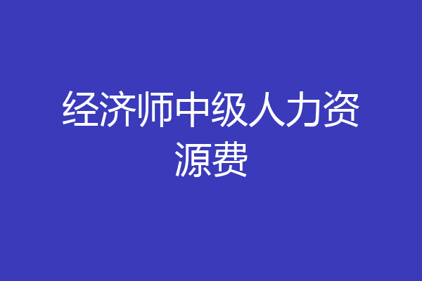 经济师中级人力资源费