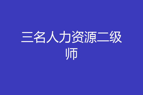 三名人力资源二级师