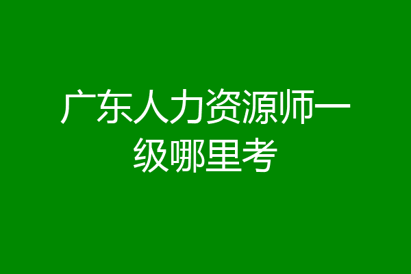 广东人力资源师一级哪里考