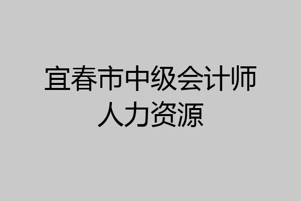 宜春市中级会计师人力资源