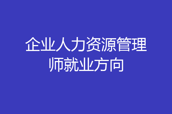 企业人力资源管理师就业方向