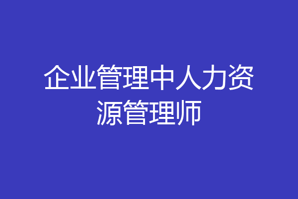 企业管理中人力资源管理师