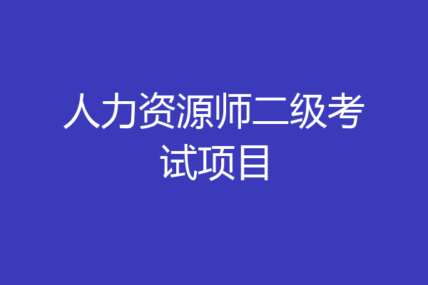 人力资源师二级考试项目