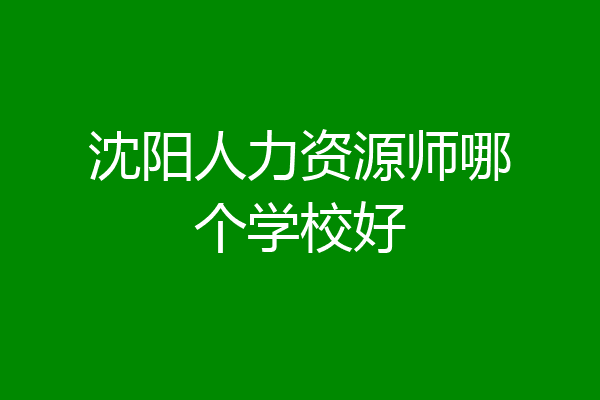 沈阳人力资源师哪个学校好