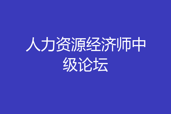 人力资源经济师中级论坛