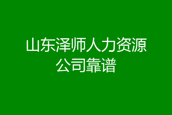 山东泽师人力资源公司靠谱