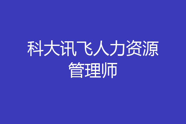 科大讯飞人力资源管理师